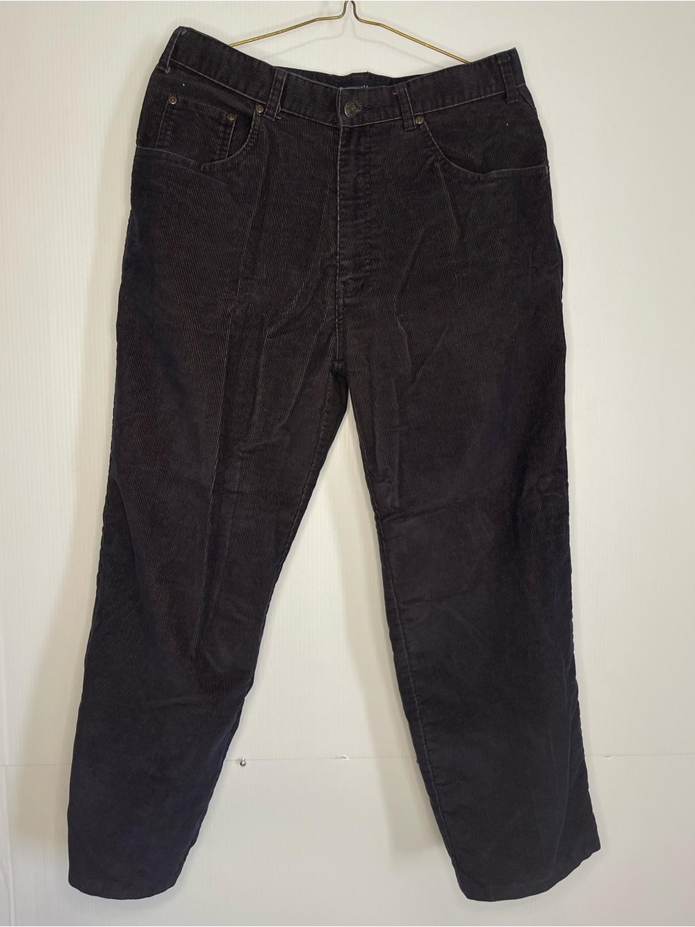 Denver Hayes Black Corduroy Straight-Leg Pants